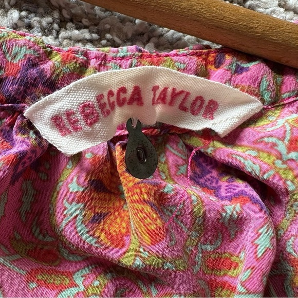 Rebecca Taylor Silk Boho Pink Orange Floral Tank Top | 0 - Picture 5 of 9